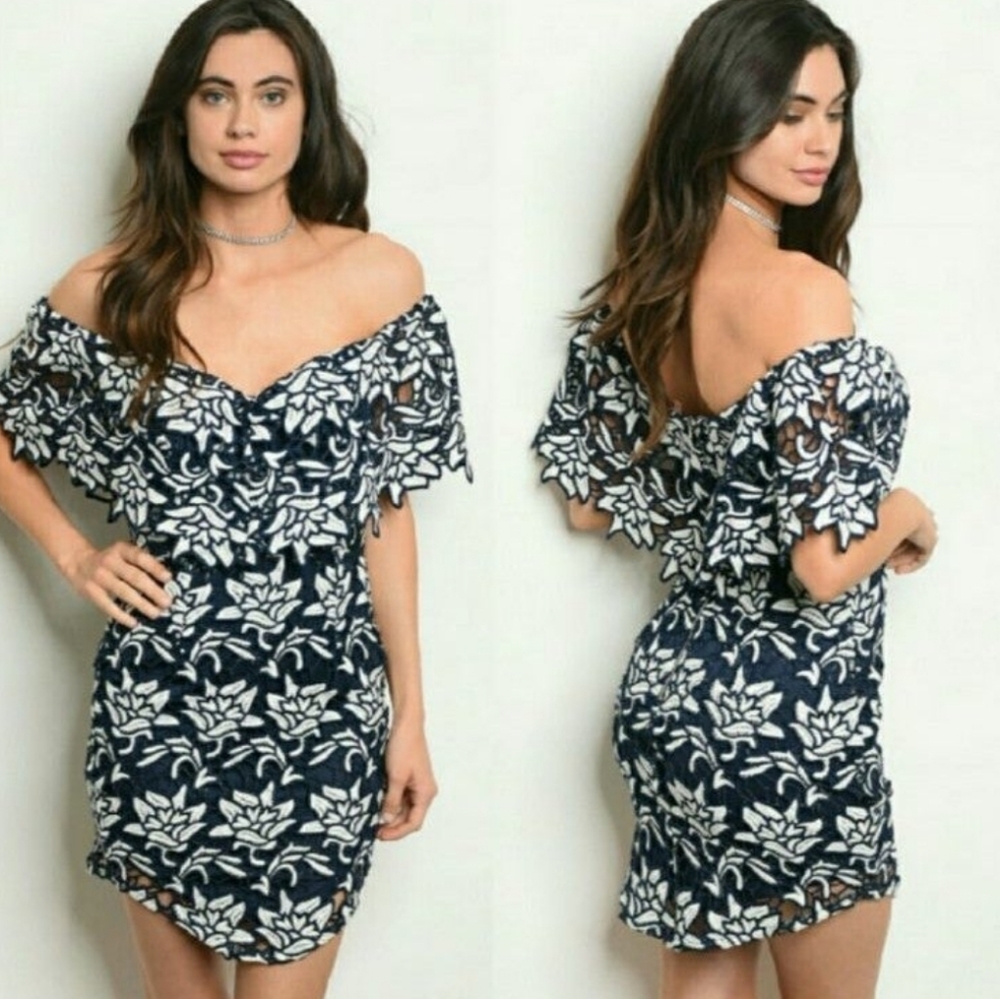 Floral Embroidered Mini Dress - Picture 1 of 1